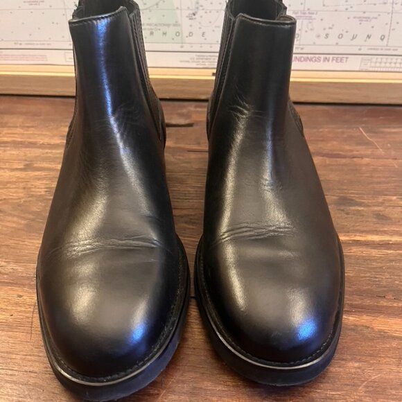 Massimo Dutti Mens Black Leather Stretch Ankle Boot EU 40 - Picture 1 of 14